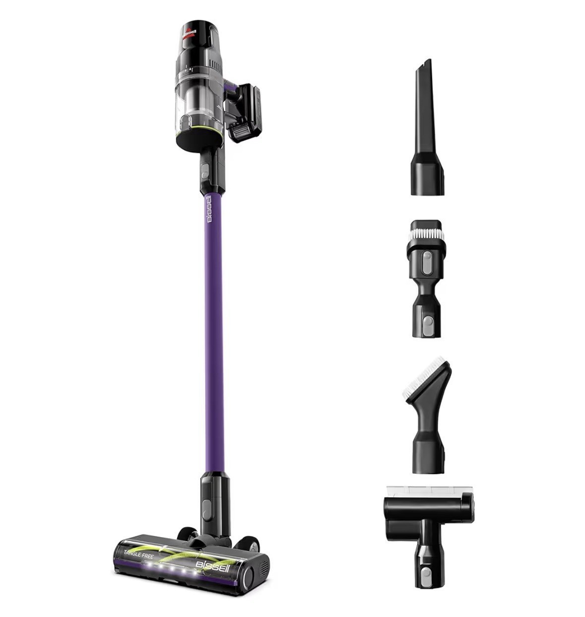 BISSELL Cordless Bagless Stick Vacuum Tangle-Free 40 Min Purple