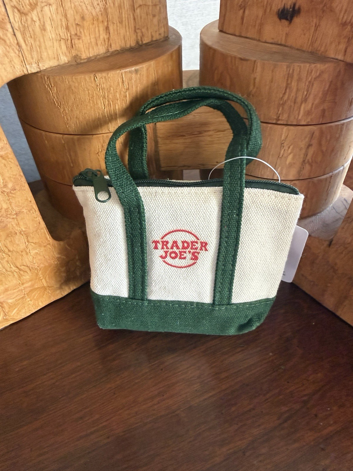 NWT 2025 Trader Joe’s Canvas Micro Tote 2 in 1 Reusable Grocery Bag in Green