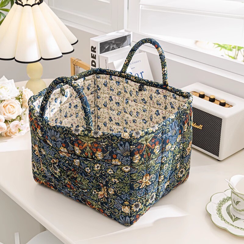 Fabric Storage Basket Rural Style Portable Clothes Miscellaneous Storage Basket
