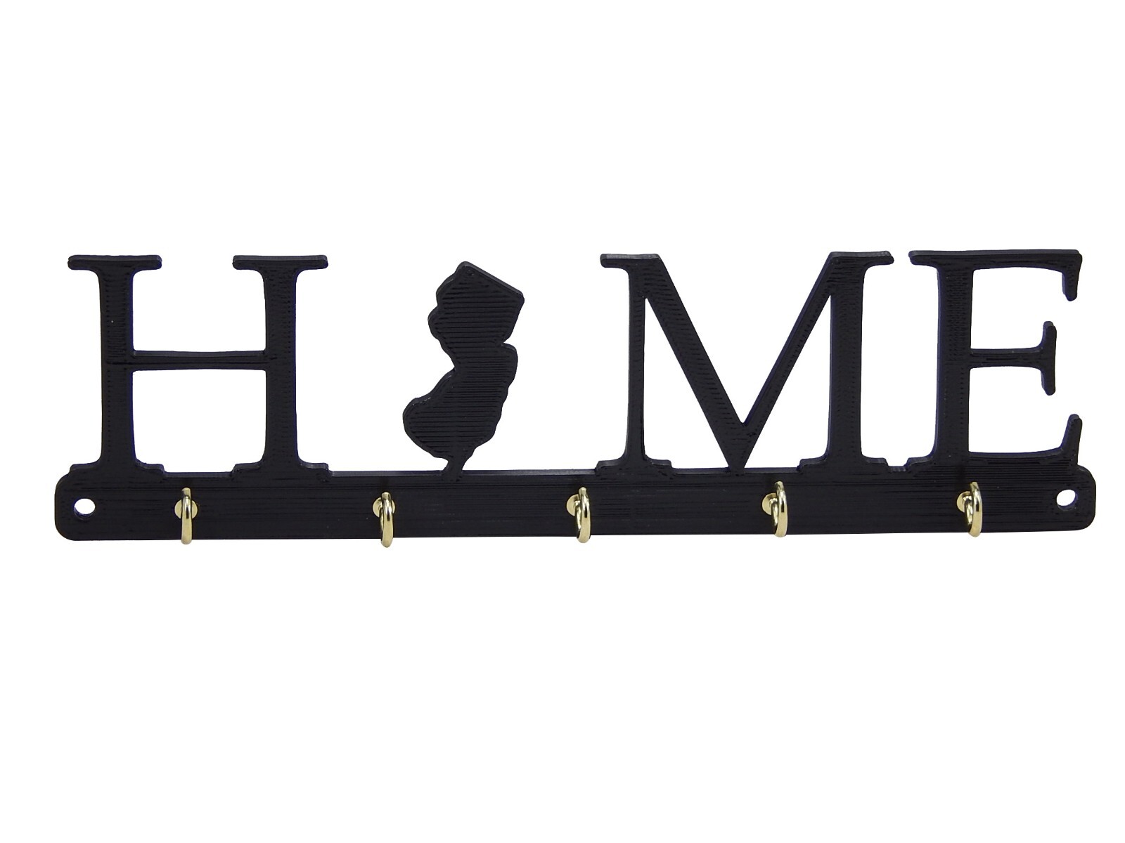 New Jersey Home State Shape Key Holder Hanger Rack Hooks Housewarming Wall Gift