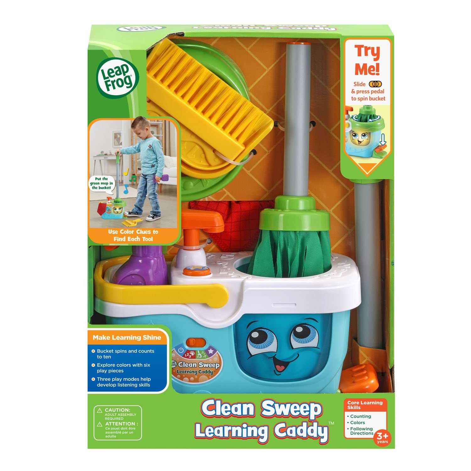 Clean Sweep Learning Caddy, Kids Mop and Broom Cleaning Toy Set for Ages 3-5,…