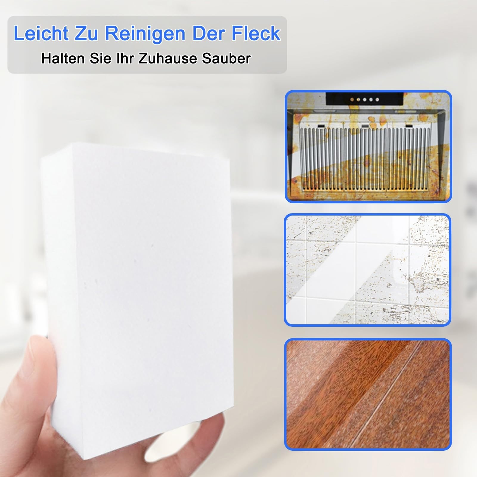 100 Pack Melamine Sponge Eraser Bulk Cleaning Foam Squares Kitchen Bathroom Pad