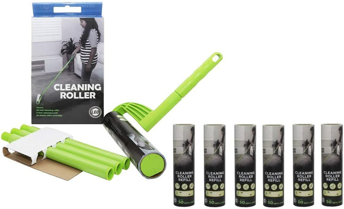 Leo Cleaning Big Lint Roller 3 / 6 Roll of Refill Pet Hair Removal Floor Roller