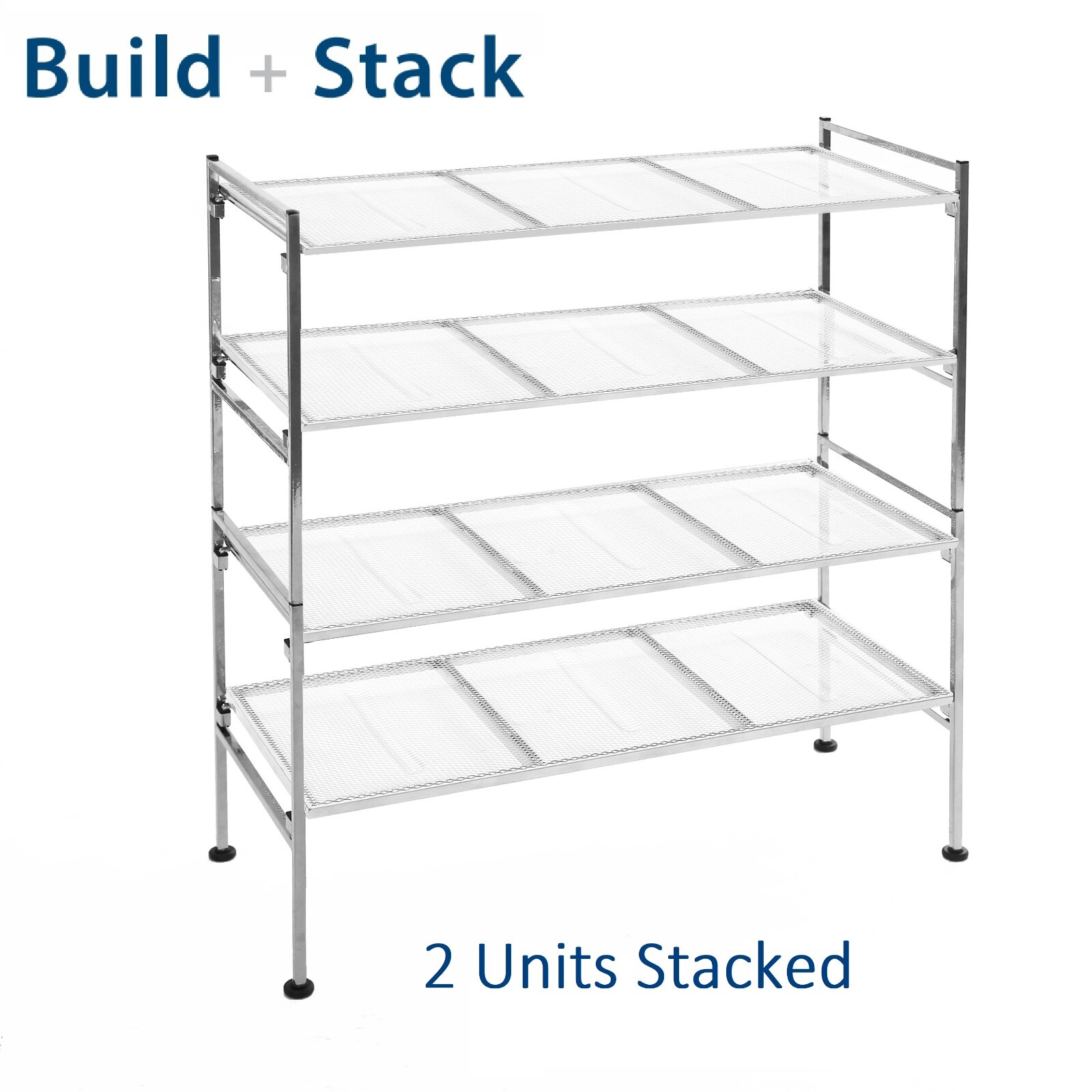 Seville Classics 4-Tier Metal Stackable Shoe Rack, 26.25″ W x 11.75″ D x 31.1″ H