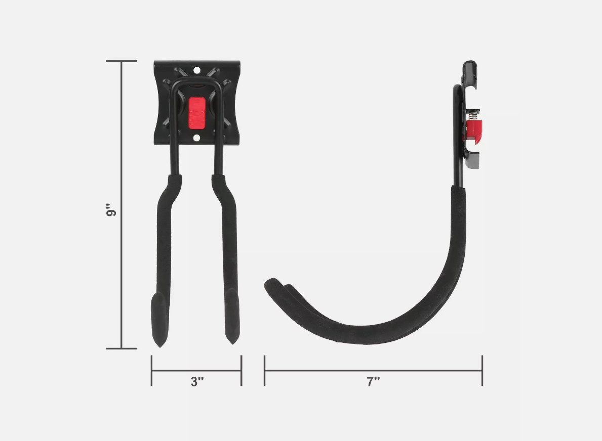 Hyper Tough Quick Release 6-inch U Hook for Snap Rail, Organizer, Wall Mount