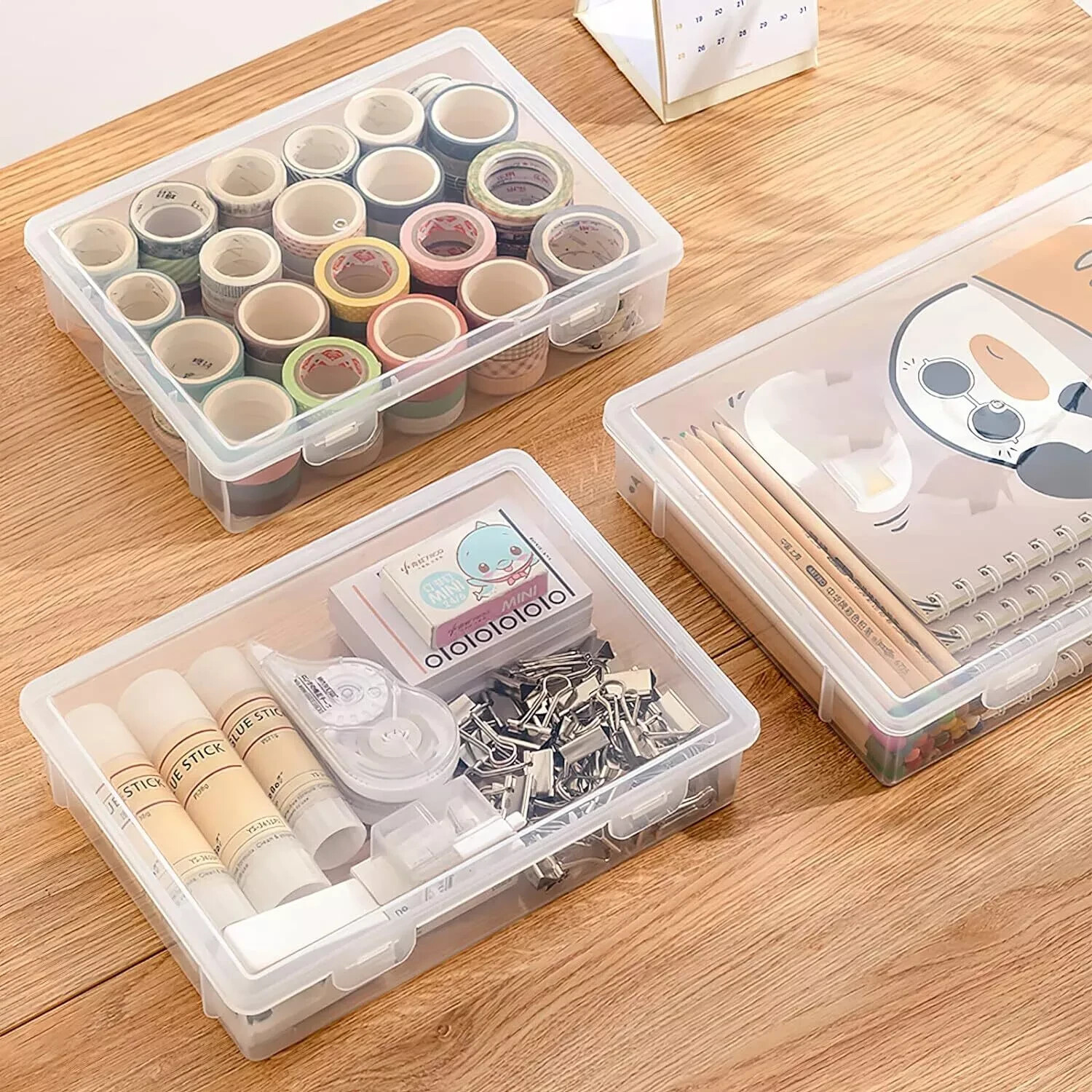 12 Pack Clear Plastic Storage Containers Lids 8 X5X1.75 Inch Empty Hinged Boxes