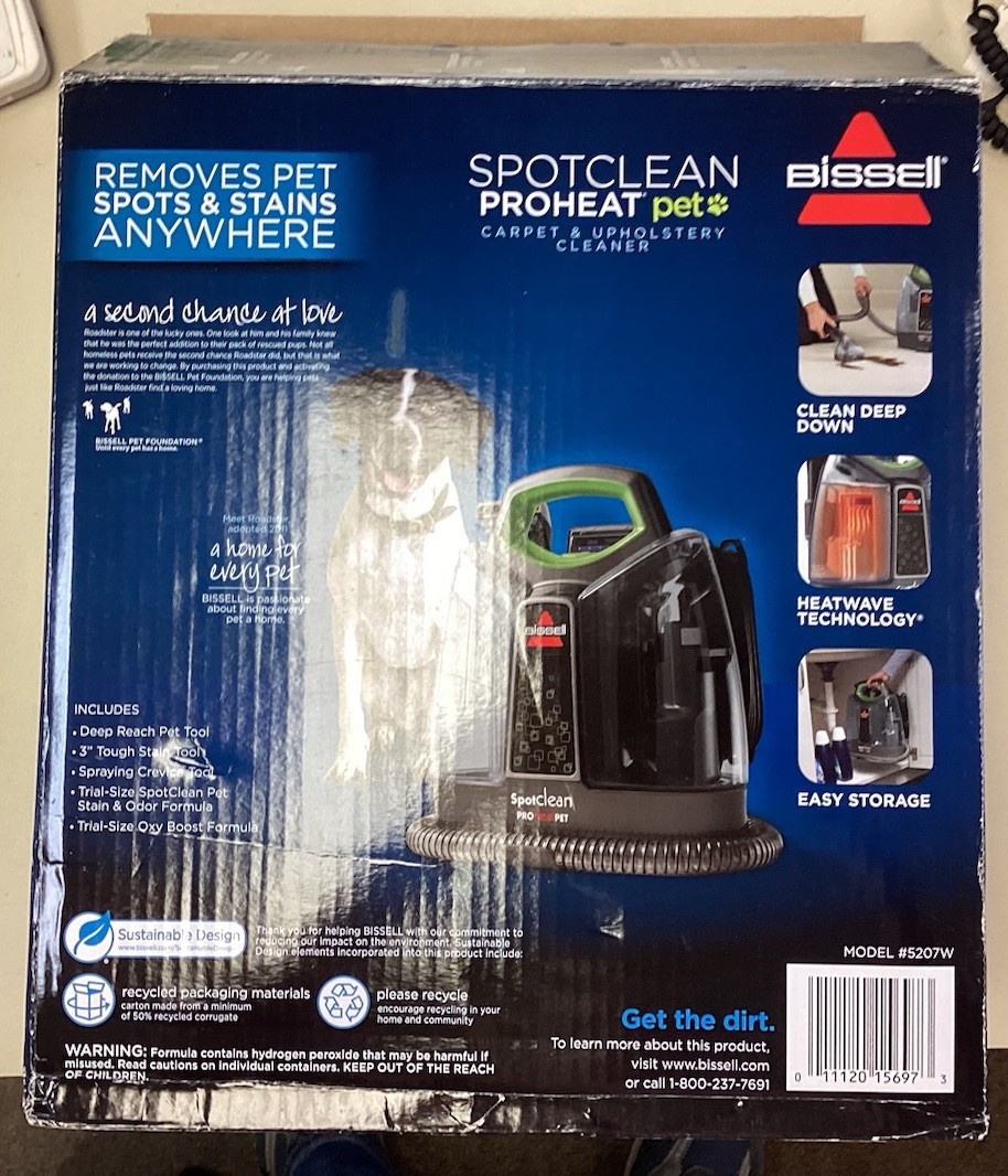 Bissell SpotClean ProHeat Pet Furniture Portable Carpet Cleaner #5207W