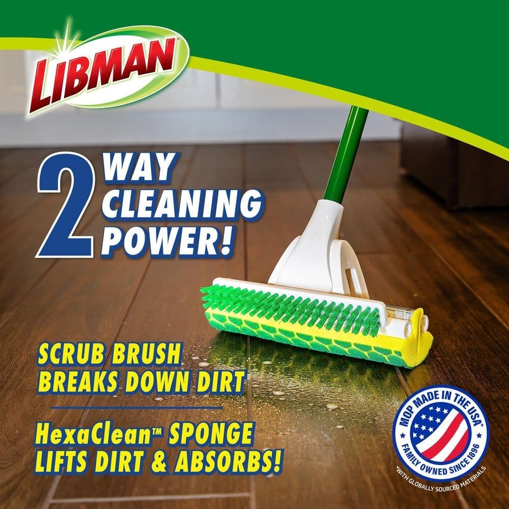 Libman Nitty Gritty Roller Mop Refills Head Replacement Green Yellow 3 Pack New