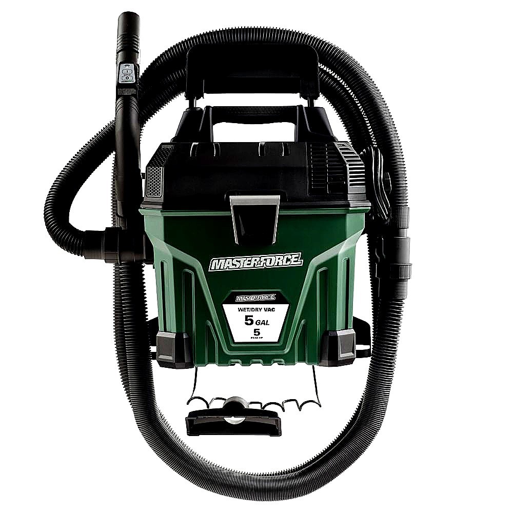 5 Gallon 5 Peak HP Wet Dry Vacuum Wall Mount Remote Control Garage Shop Vac