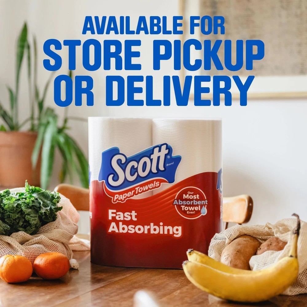 NEW Scott Paper Towels Bulk 24 Regular Rolls 12 Double Rolls White