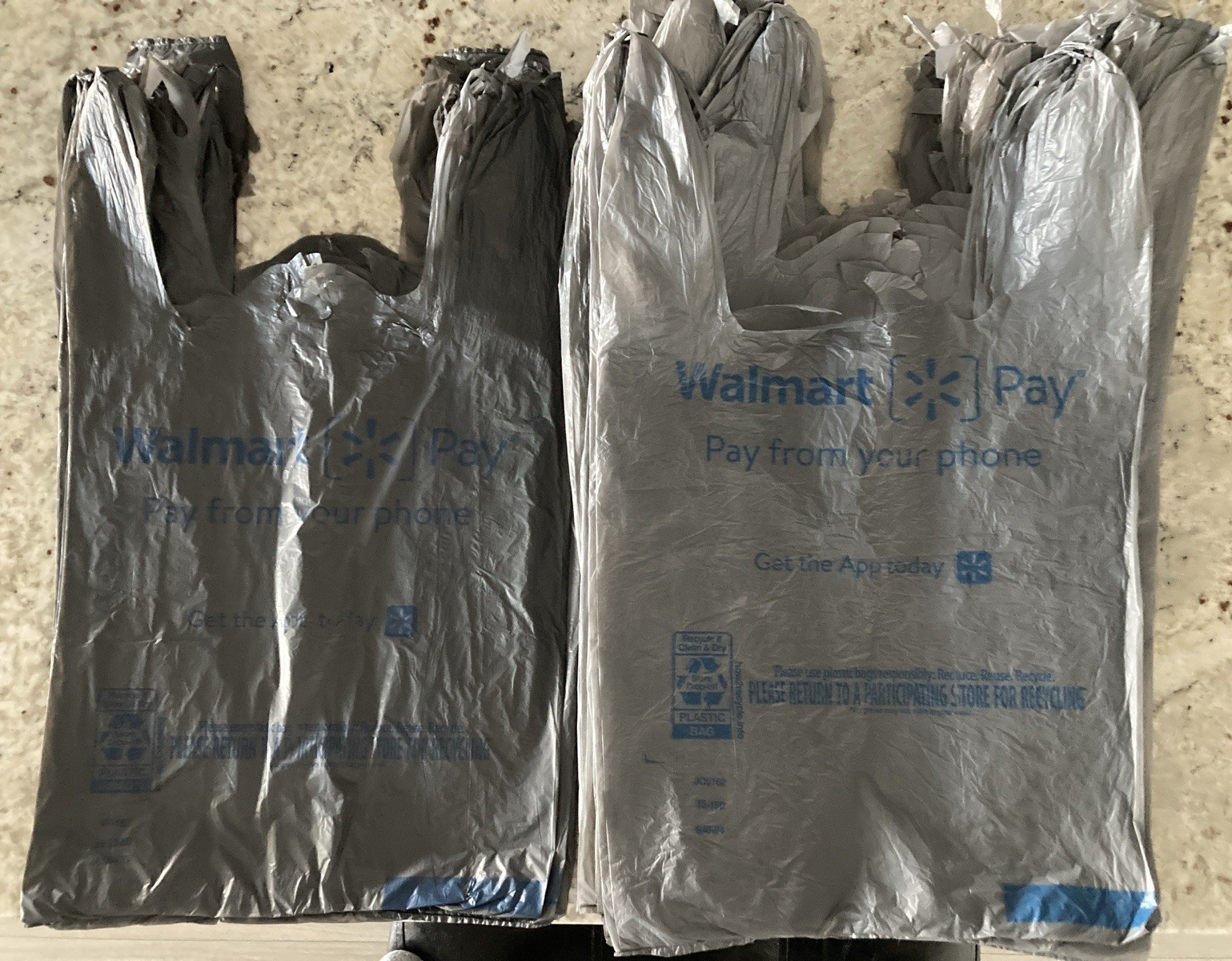 Bulk Used Plastic Grocery Bags, Used Walmart Bags , Lot 50 Bags