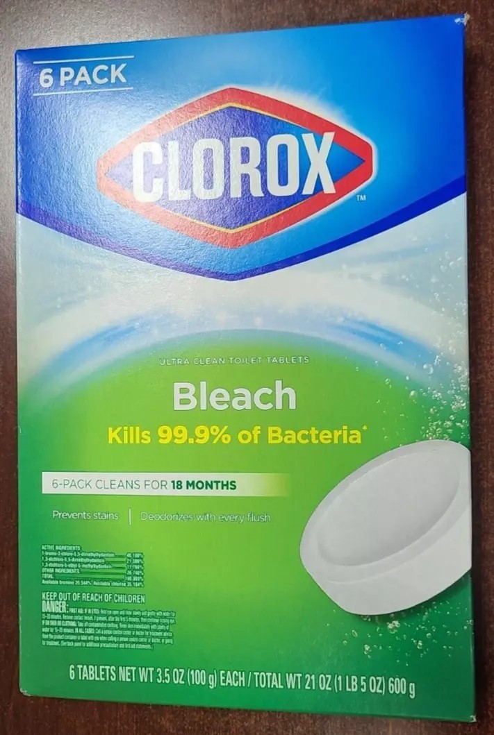 6 Clorox Automatic Bleach Toilet Bowl Cleaner Six 3.5 oz Tabs Put in Flush Tank