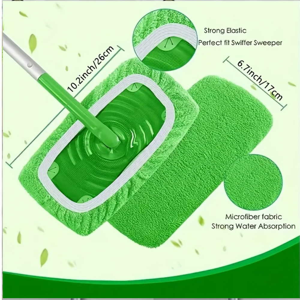 15 Reusable Microfiber Mop Pads Dust Mop Refills Washable Replacement Wet Pads