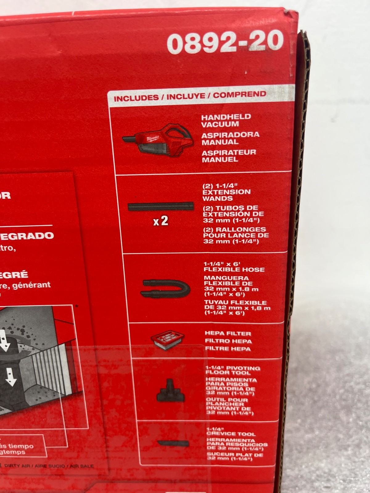 Milwaukee 0892-20 M18 Brushless Handheld Vacuum Tool Only 18V HEPA Filter