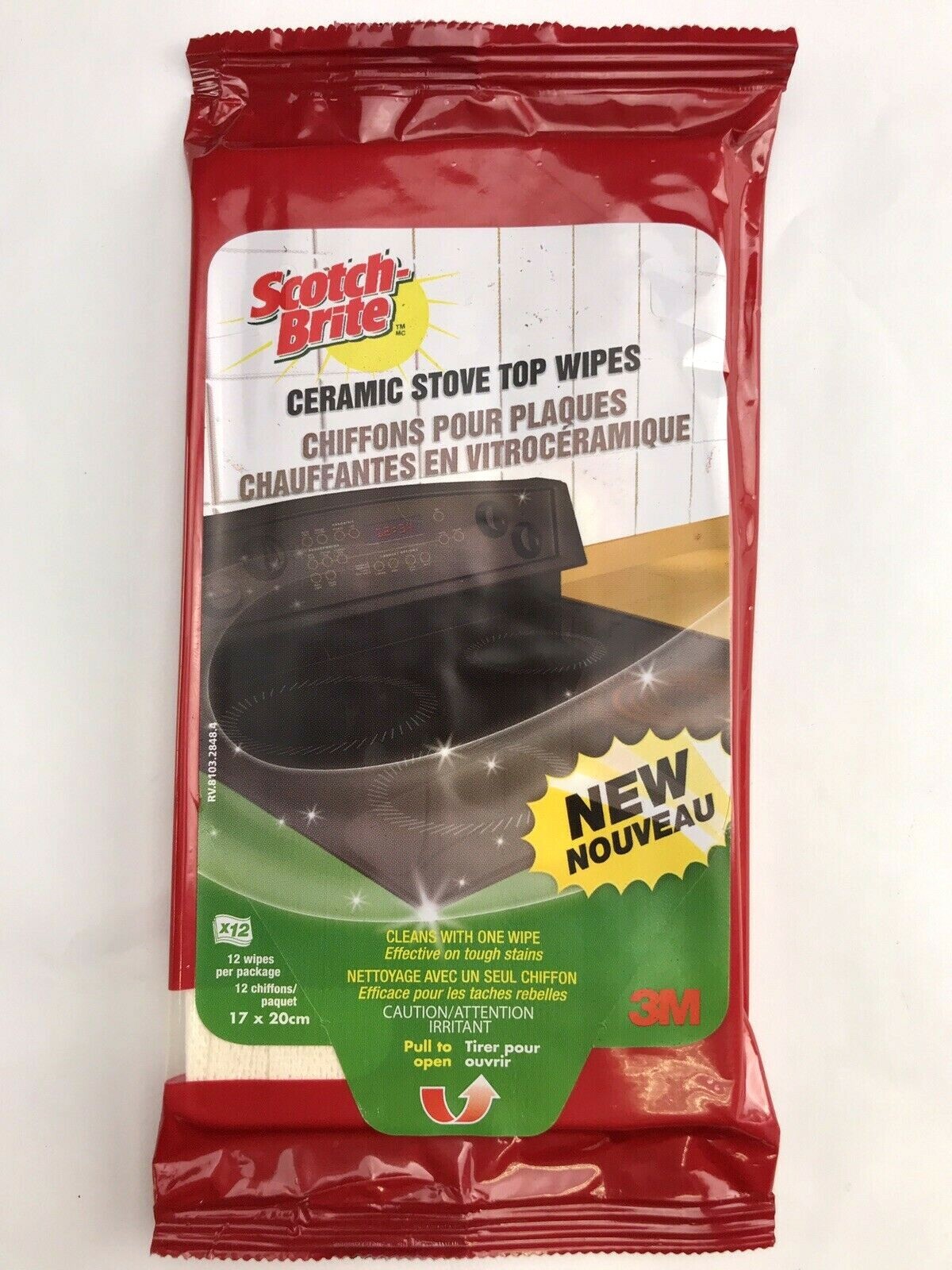 Scotch Brite Cook Top Cleaner Refill Pads (6pc) + Ceramic Stove Top Wipes (24pc)