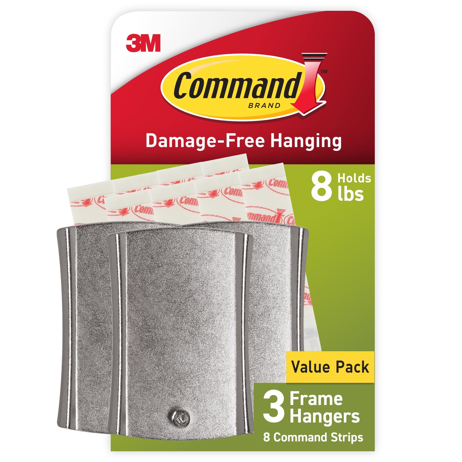 8 lb Jumbo Universal Picture Hanger, 3 Frame Hangers and 8 Strips for Sawtoot…