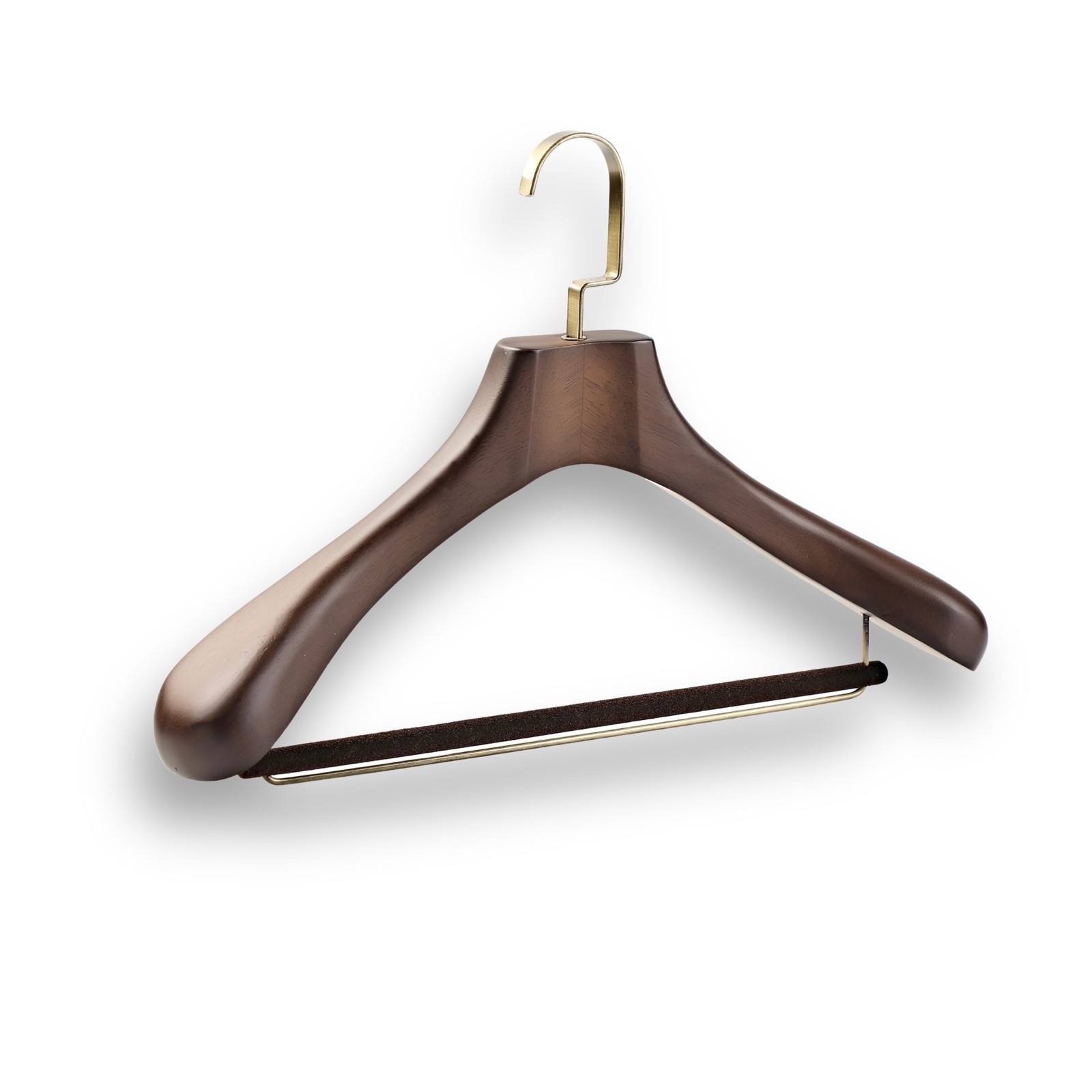 Professional Suit Hanger Solid Oak Wood 3 Inch Wide Shoulders | Heavy Duty