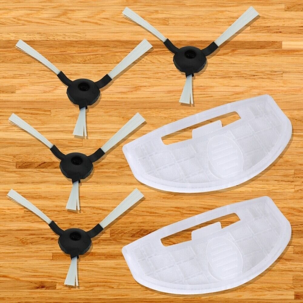 Pure Clean` Robot Vacuum Replacement – 4 Rotating Side Brush & 2 Dustbin Filter