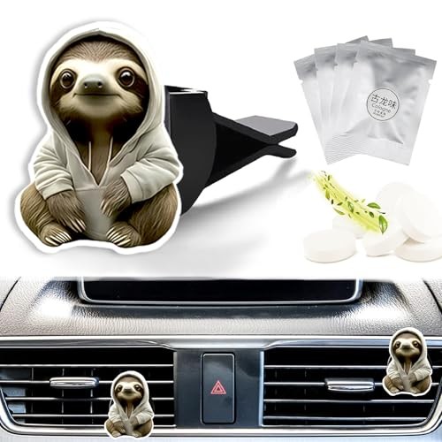 Fresh Scented Car Air Freshener Vent Clip, 1 Count (Pack of 1) Sportswear Sloth