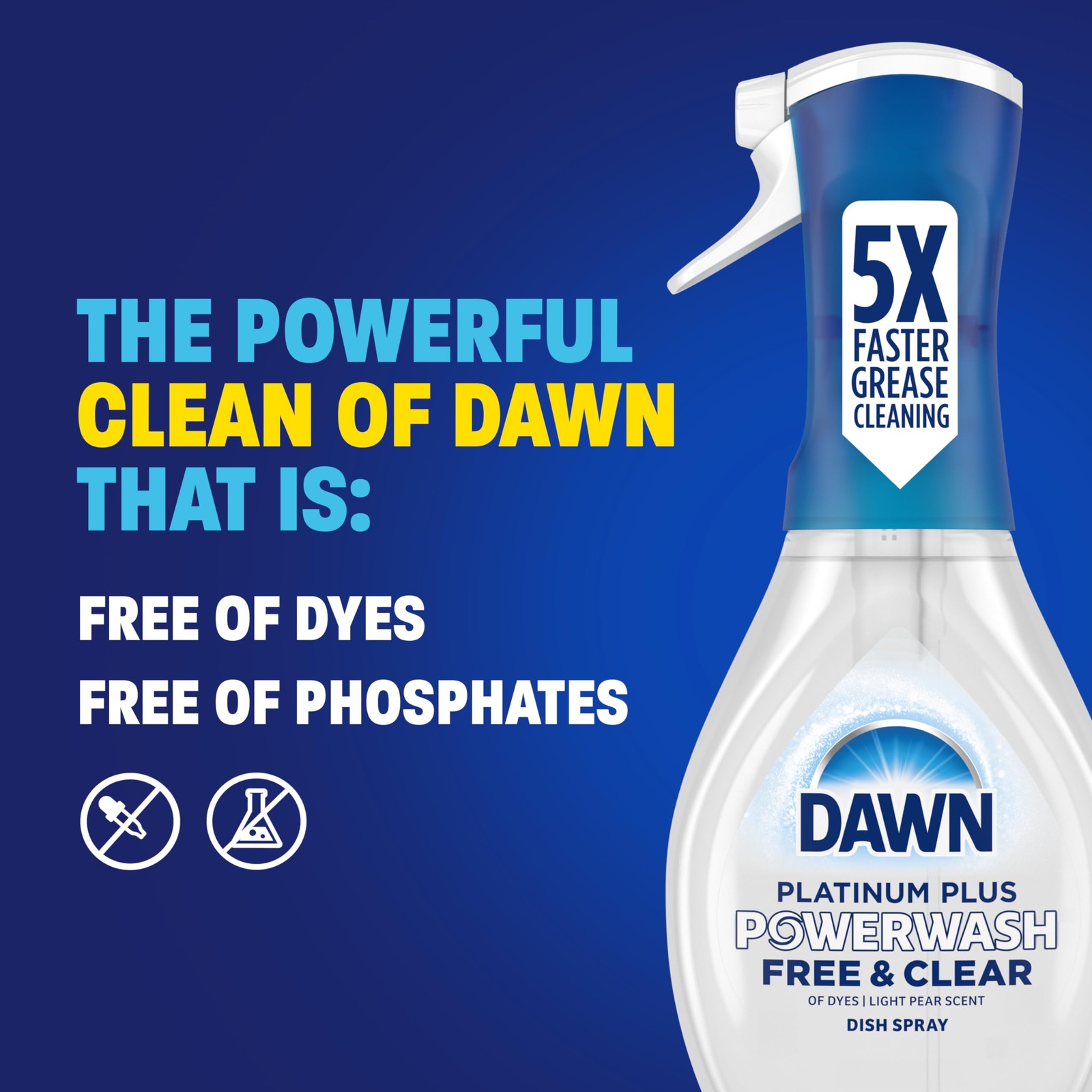 6pk Dawn Free Clear Powerwash Dish Spray Dish Soap Pear Scent Refill 16 oz