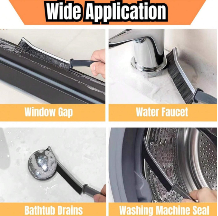 1 pc Multi-Function Crevice Brush for Kitchen & Bathroom Tile Deep Cleaning