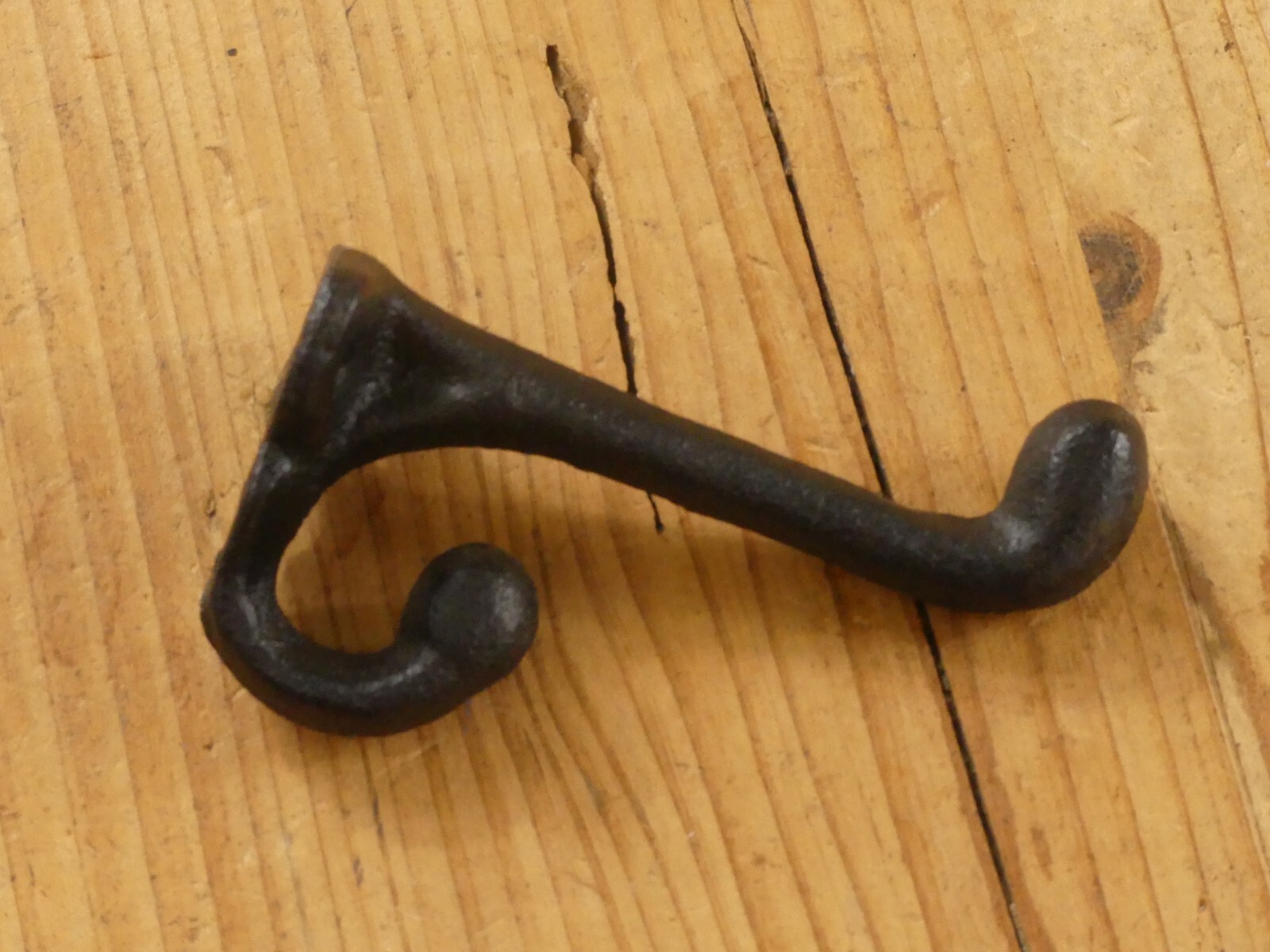 100 BLACK CAST IRON ACORN HOOKS 3 1/4″ LONG HOOK COAT HAT WALL BATHROOM TOWEL