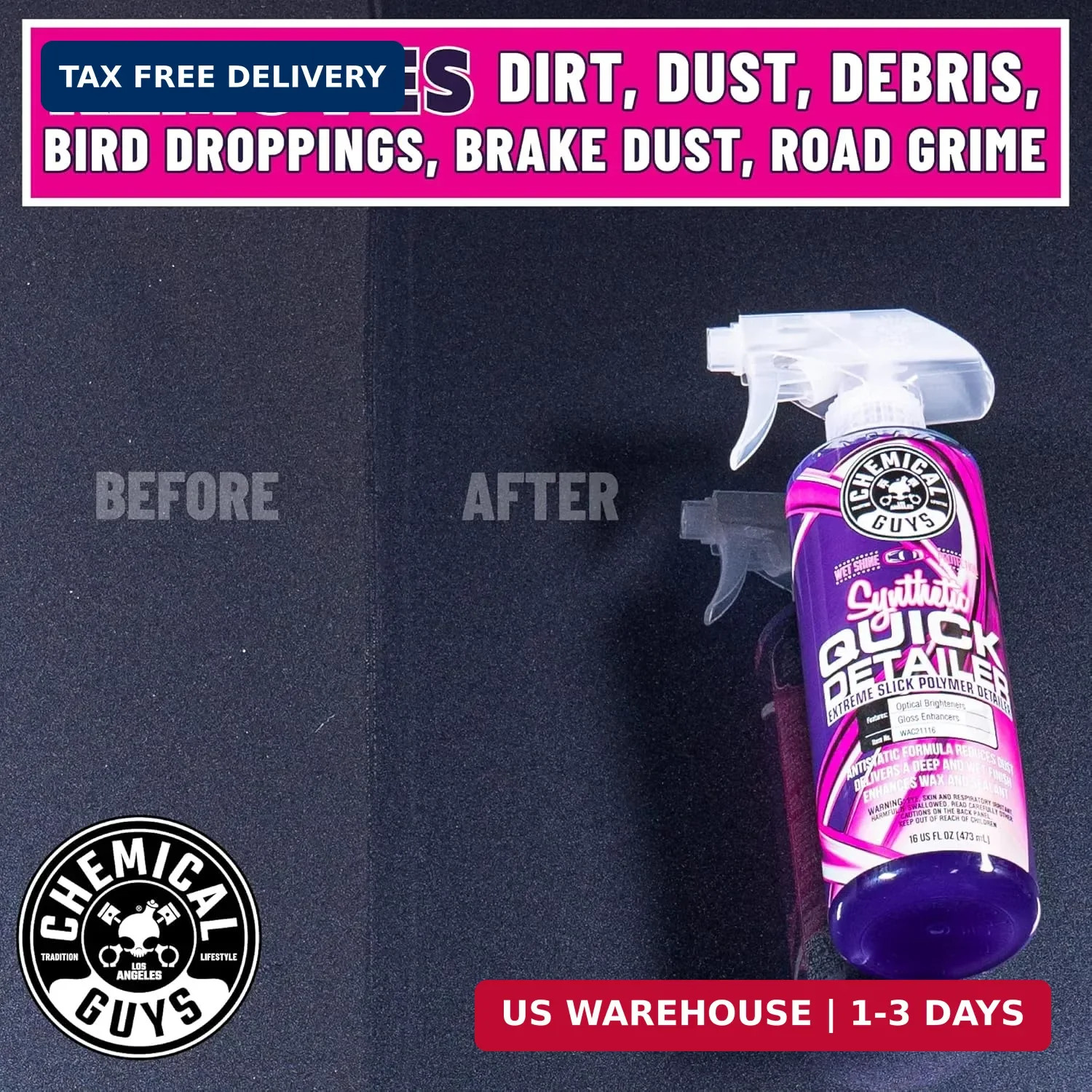 Chemical Guys Synthetic Quick Detailer – High Gloss Quick Detailer Spray, Safe f