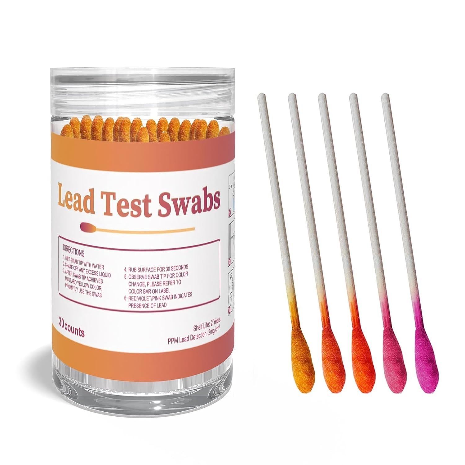 Lead Paint Detection Kit 30 High Sensitivity Lead Test Swabs for Dishes Paint