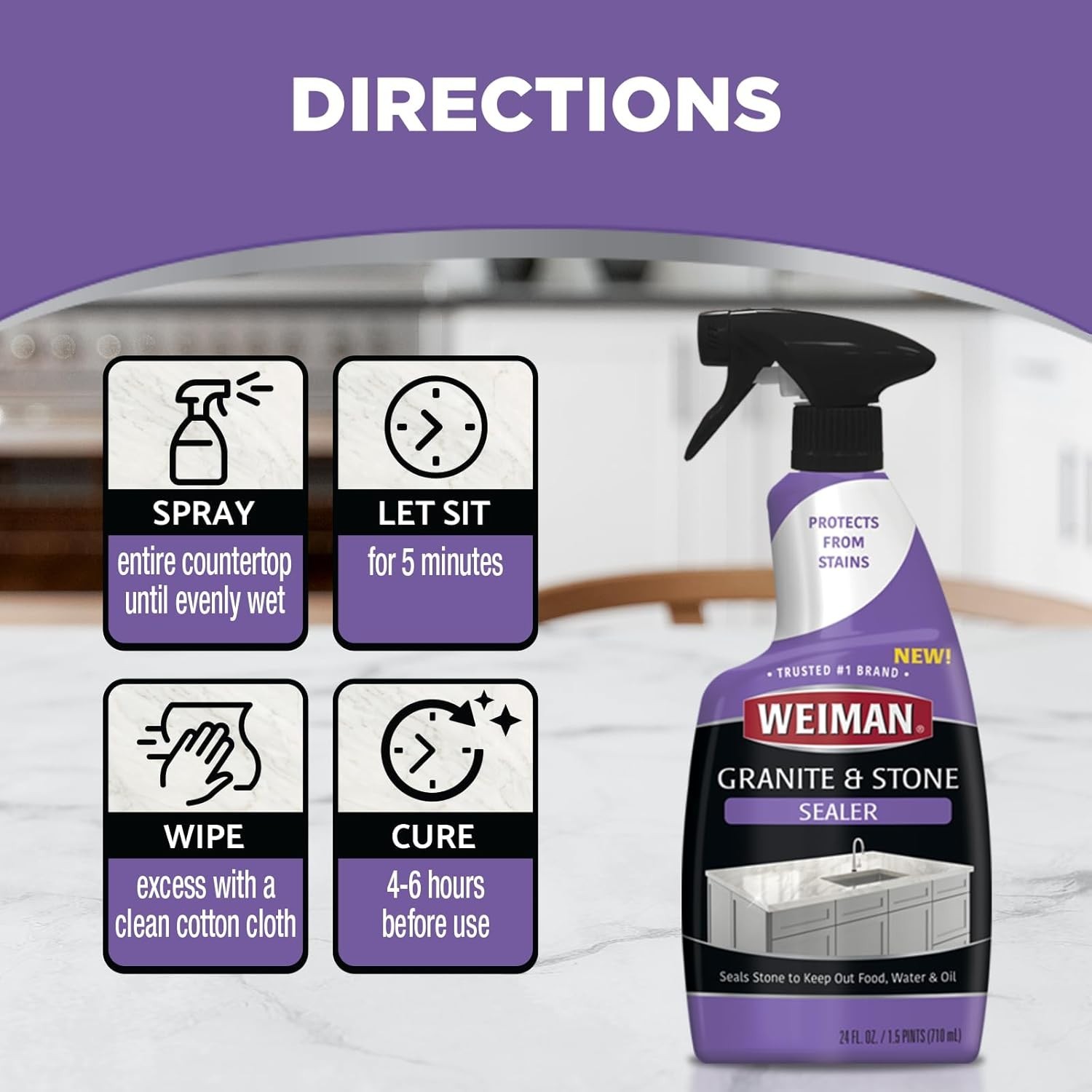 24 oz Granite & Stone Sealer – Gentle, Effective Protection for Countertops
