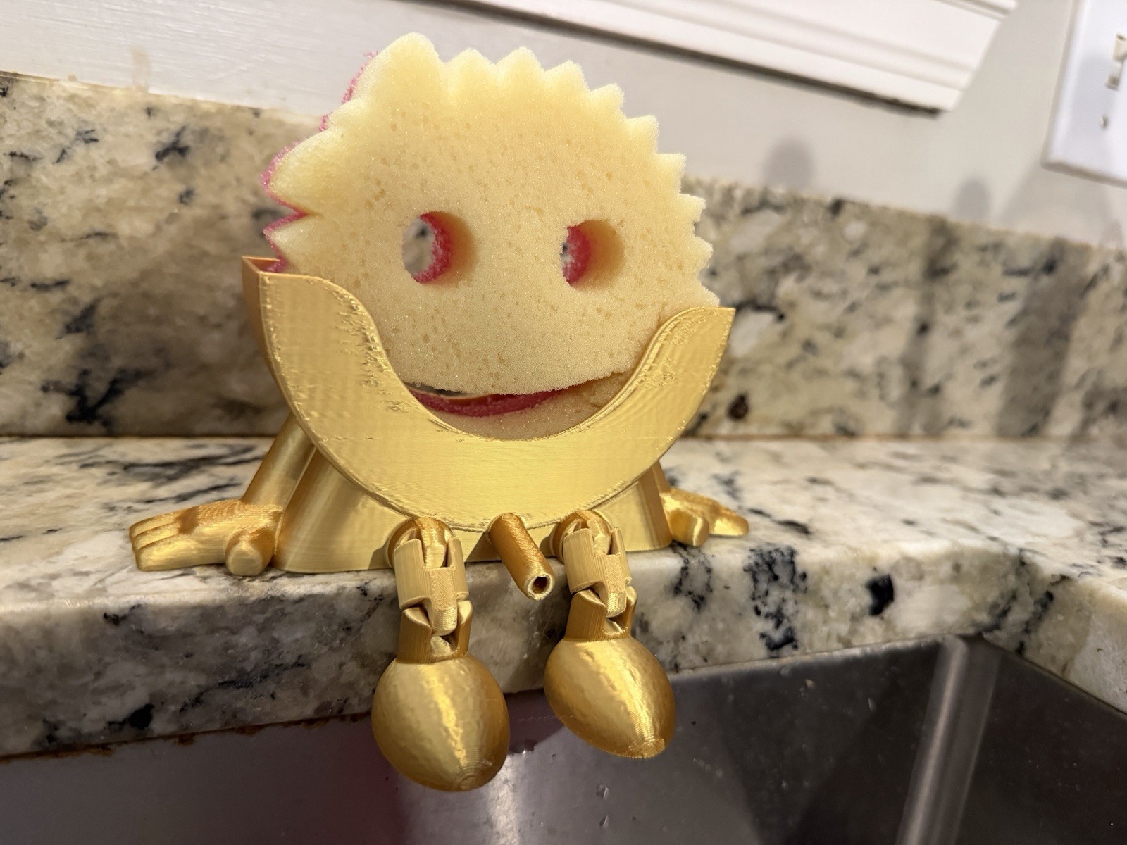 Articulating Scrub Daddy Holder | 3D-Printed Sink Accessory | Fun Kitchen Decor