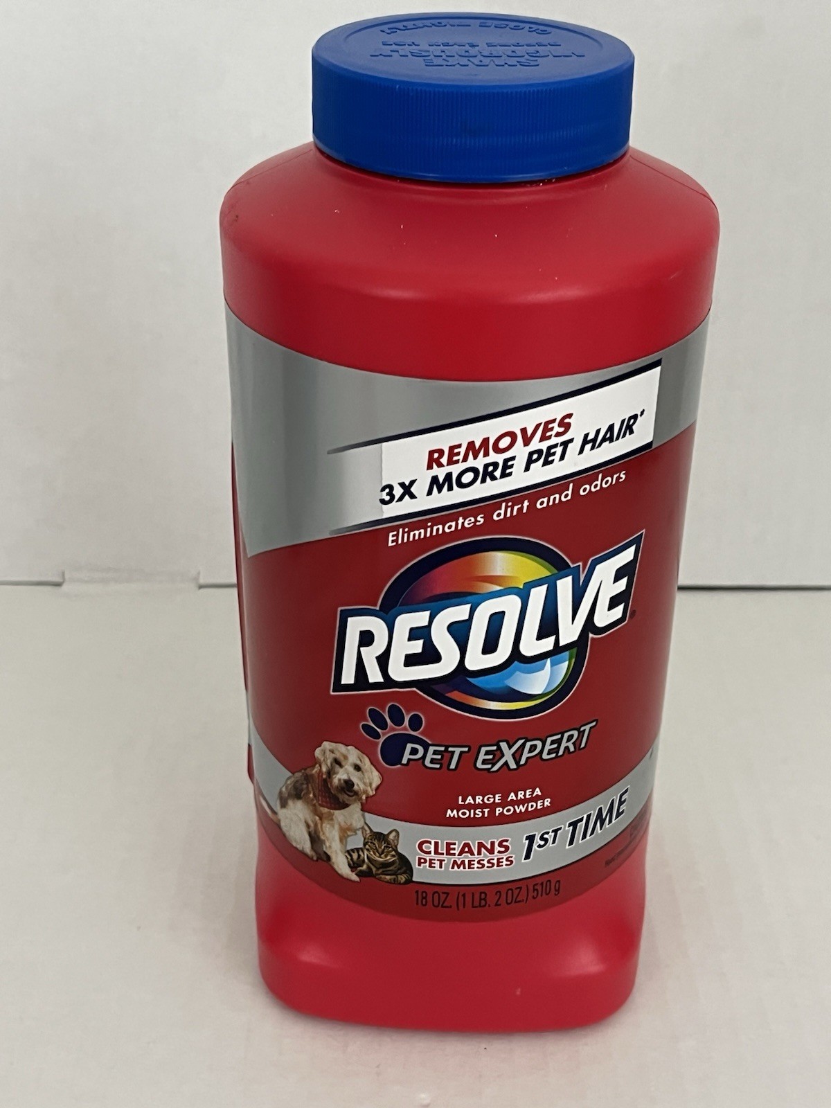 Resolve Pet Expert Large Area Moist Powder 18 oz / 518 g Open Pkg