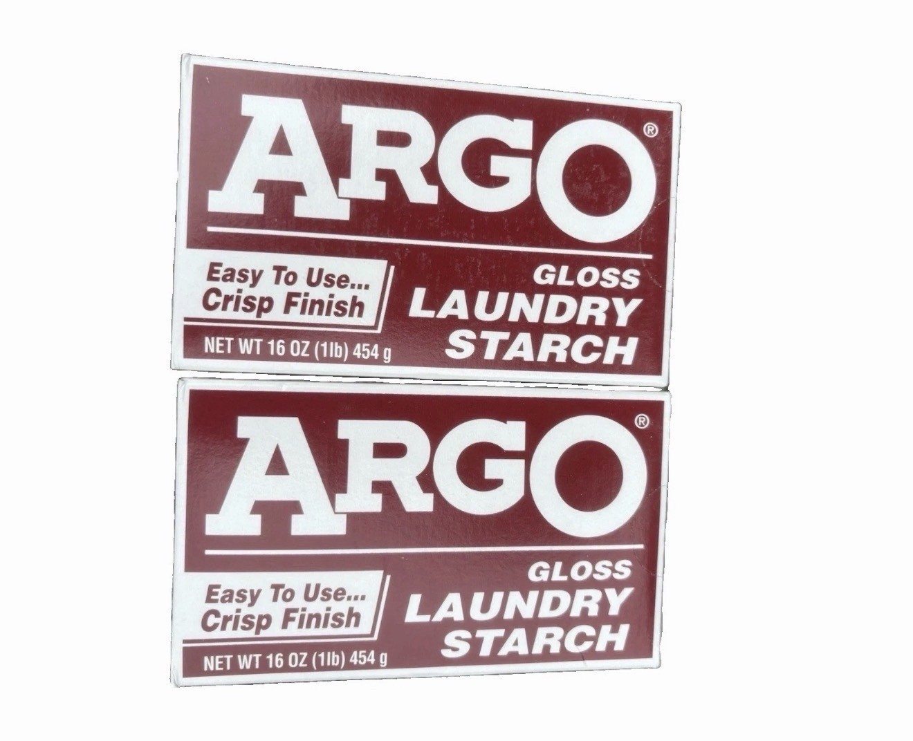 2x Argo Gloss Laundry Starch Crisp Finish 16 oz SEE IMAGES NOS Crafts Red Box