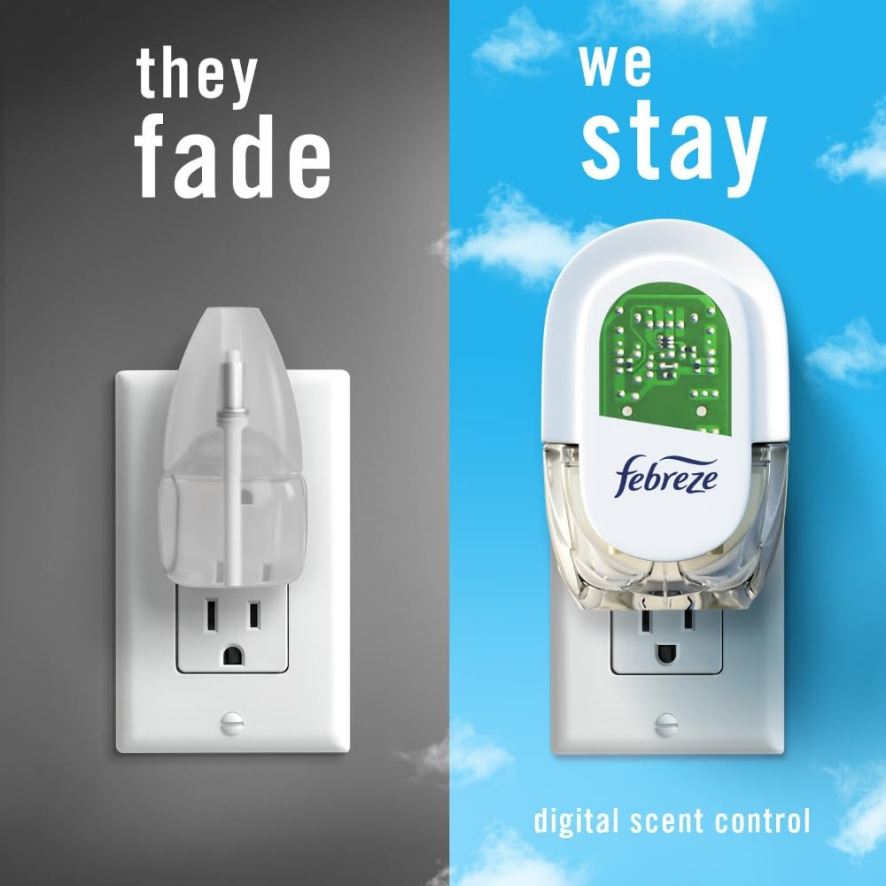 Febreze Plug In Air Freshener, Odor-Fighting 1.75 Fl Oz (Pack of 1), Clear