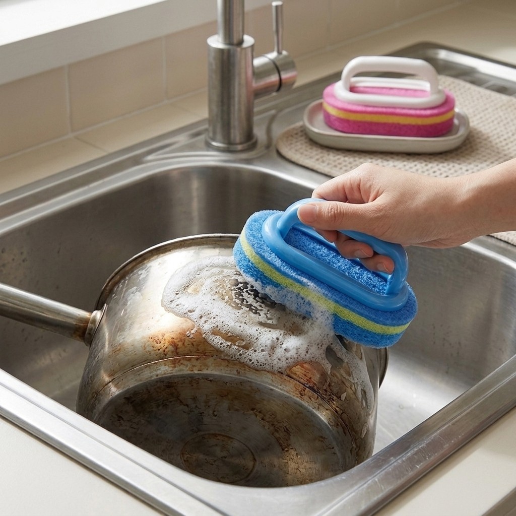 2Pcs Ergonomic Scrub Brushes with Handle for Household Daily Cleaning Projects