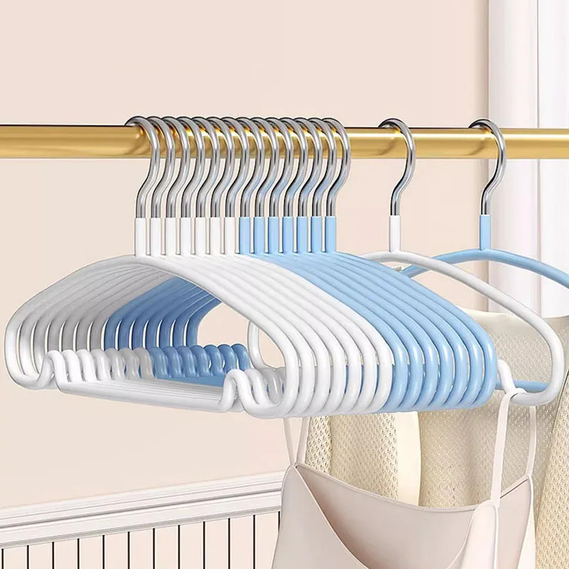 10Pcs Non-Slip Hanger Metal Clothes Hangers No Trace Thicken Suit Coat Shirt Pan