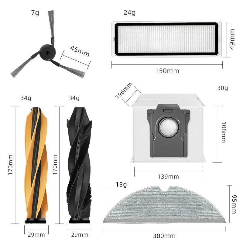 For Dreame D20 Pro Plus Robot Vacuum Cleaner Replacement Parts Brush Fliter Mop