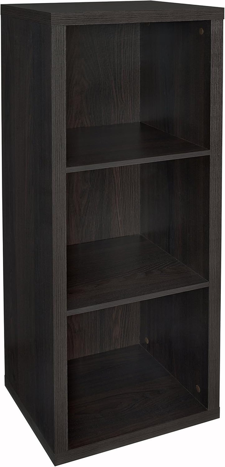 Closetmaid 3-Cube Storage Shelf Organizer, Black Walnut, Easy Assembly