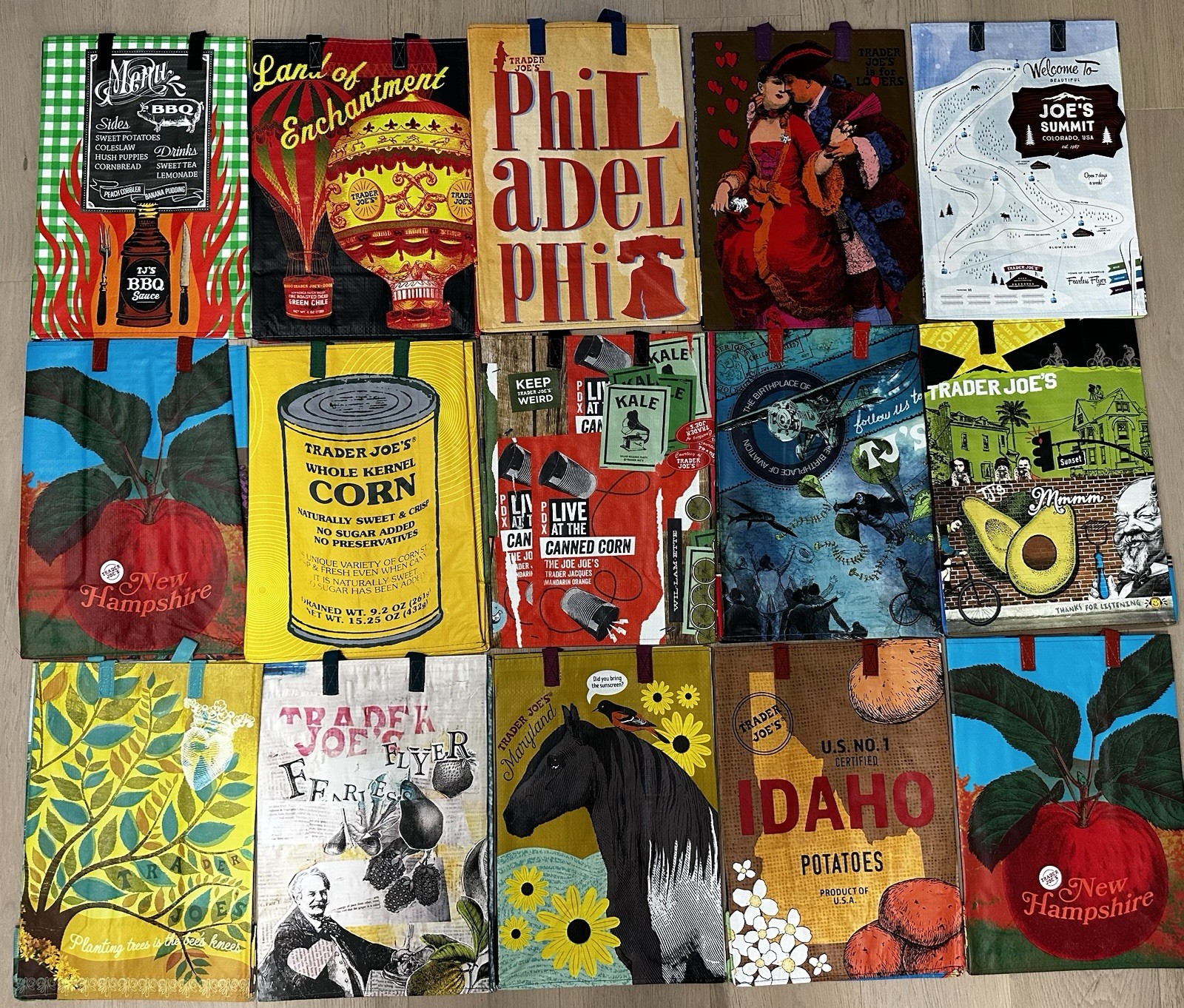 UPICK 1 💚 (52 Choices) Trader Joe’s NEW ECO REUSABLE GROCERY SHOPPING TOTE BAG