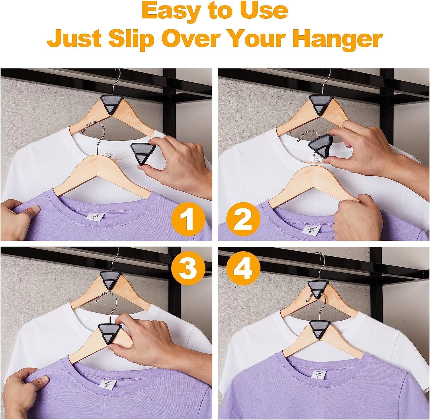 100pcs Clothes Hangers Space Saving Closet Organizers Heavy Duty Hanger Extender