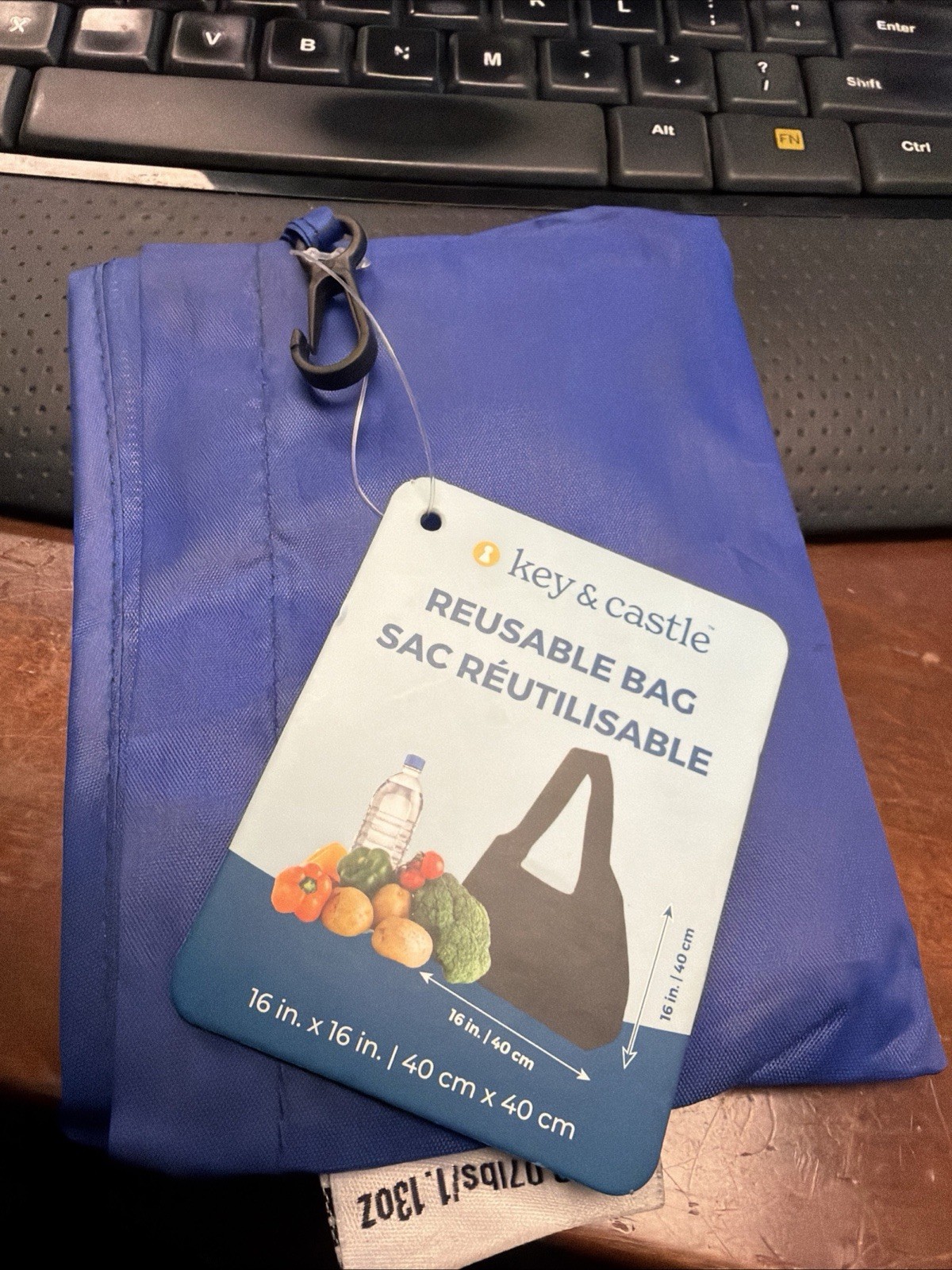 JACENT BIOSMART REUSEABLE SHOPPING BAG W/ SLIP POCKET *FREE SHIPPING*