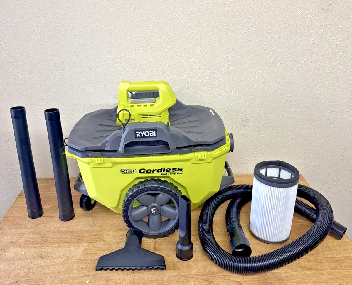 Ryobi 18-Volt 6 Gal. Cordless Wet/Dry Vacuum-used – clean -sanitized-Tool only