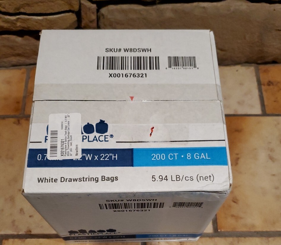8 Gallon Trash Bags Premium White Drawstring Garbage Bag 0.7 Mil Thickness