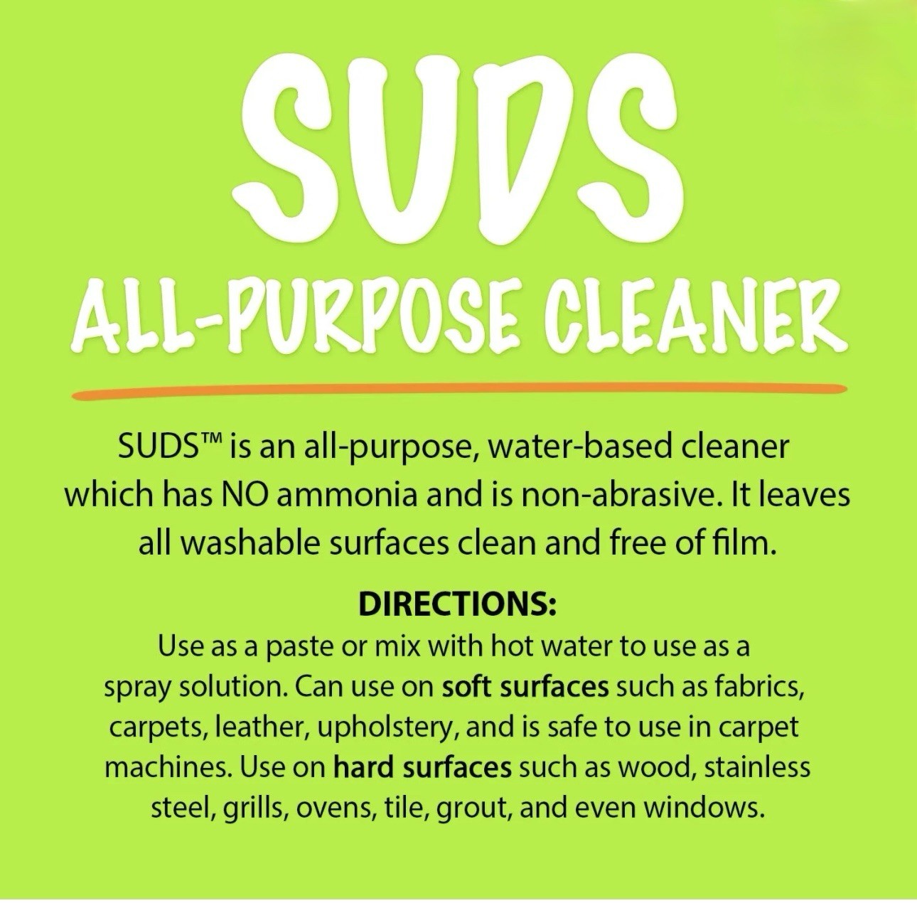 SUDS ALL PURPOSE NON-TOXIC Bio-Degradable CLEANER 8oz NEW 6 Jars Plus Specialty