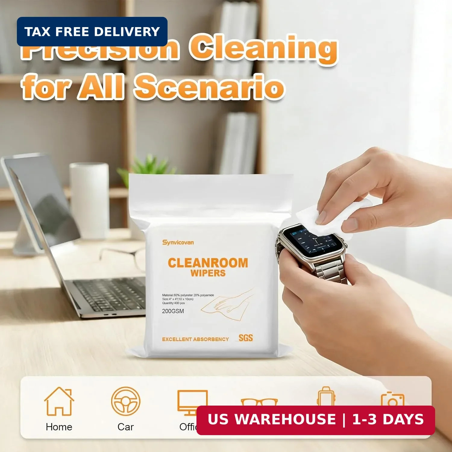 Microfiber Cloths 4″x4″(400 Pcs,200GSM) | Superfine Lint Free Cloths,Cleaning an