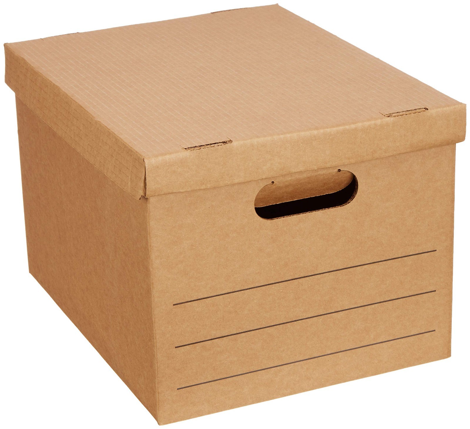 Moving & Storage Boxes with Handles, Lift-Off Lids, Collapsible, 15x10x12 in, 20