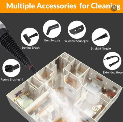 1200W Handheld Steam Cleaner Portable Pressurized Steamer Home Car Grout Clean