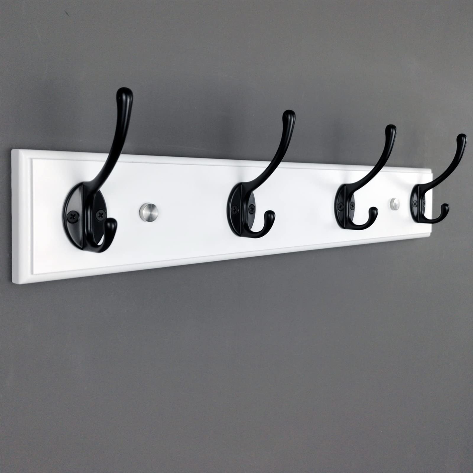 “17.5” Heavy Duty Wood Coat Rack Wall Mount with 4 Hooks – Modern Entryway Orga