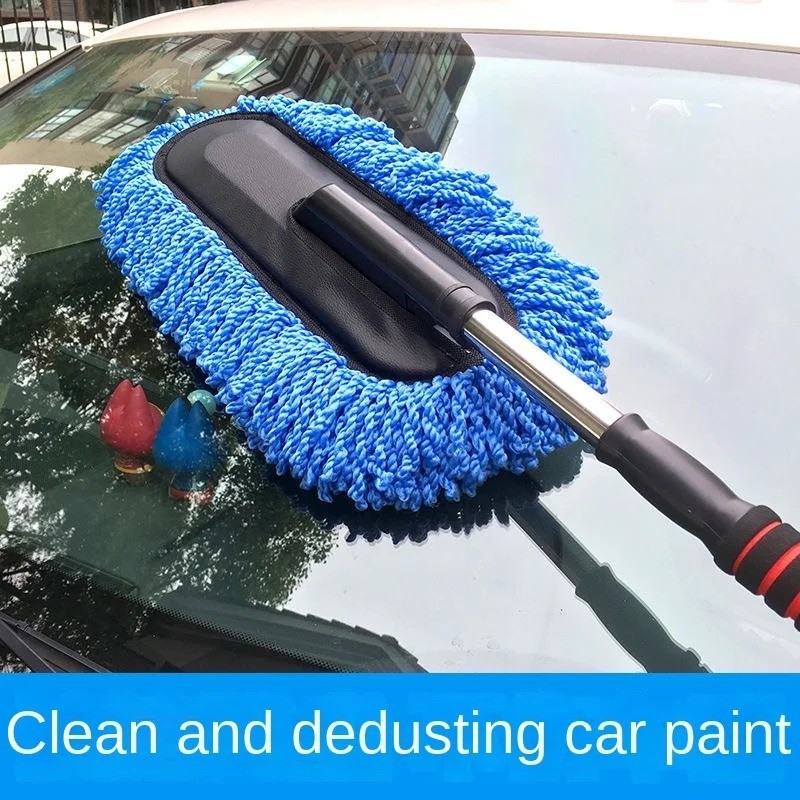 Car Cleaning Duster Microfiber Large Home Wax Treated Plastic Handle Brush