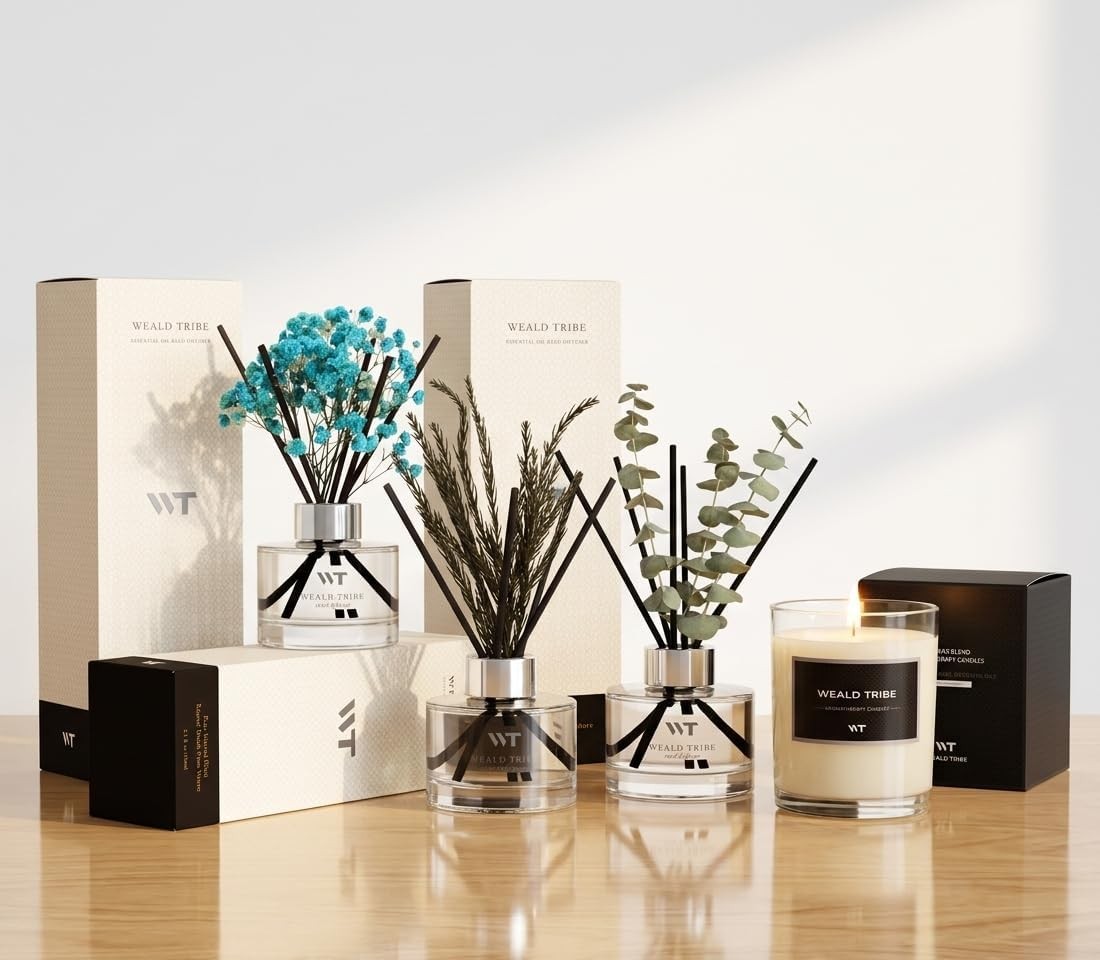 Wild Eucalyptus Mint Flower Reed Diffuser Set for Home Decor & Gifts