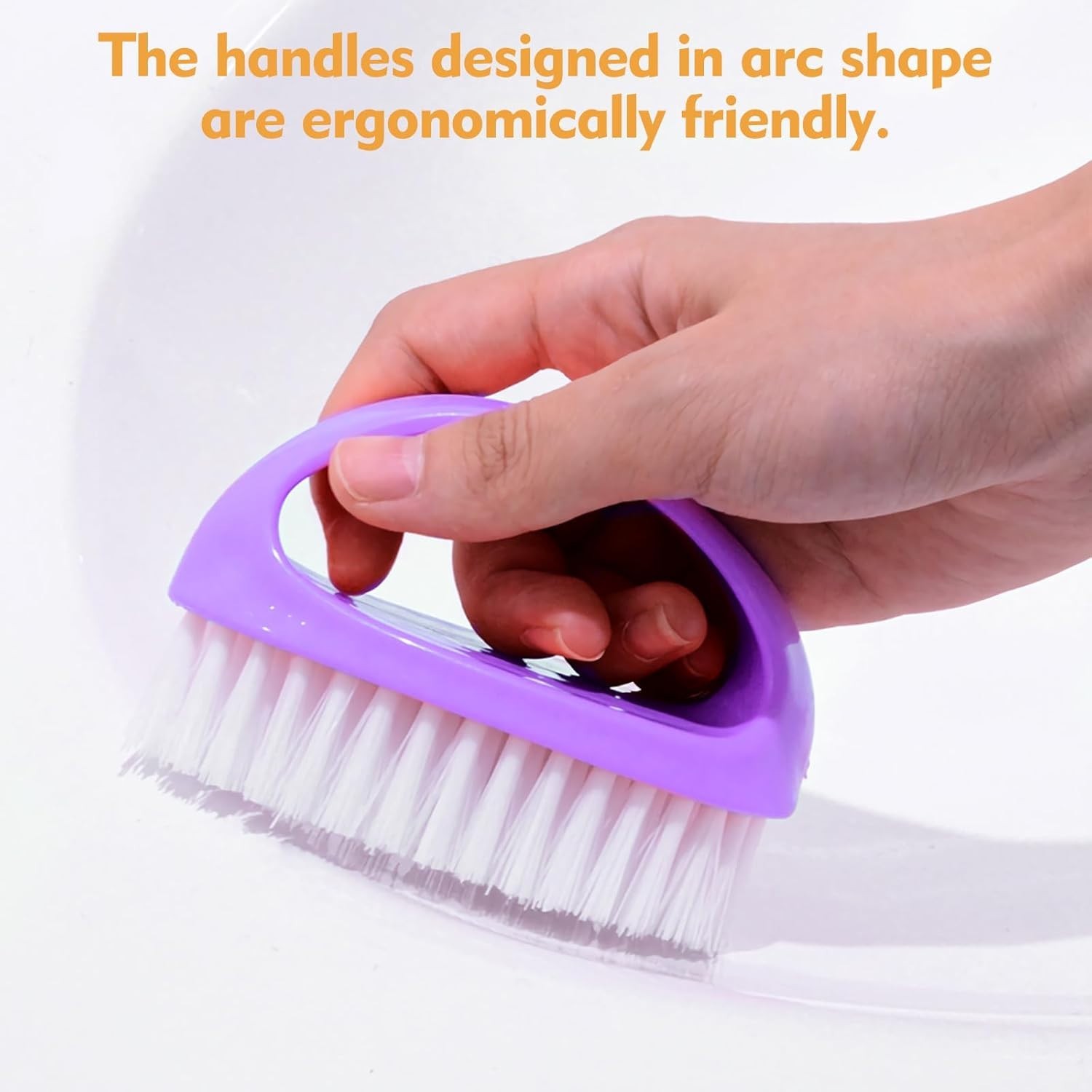 2 Pack Small Scrub Brush,Heavy Duty Stiff Nylon Bristles Cleaning Brush,Durable